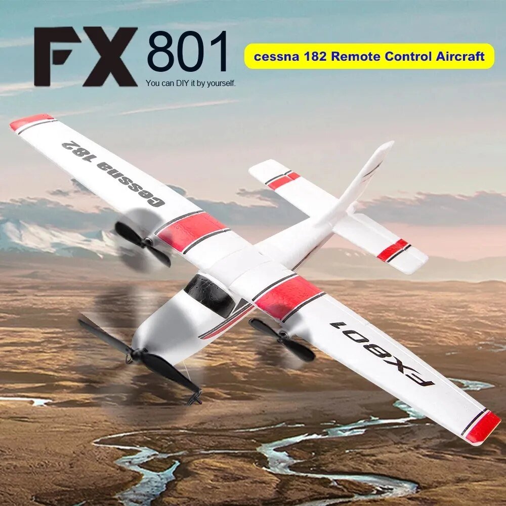 FX801 EPP Foam 2CH RC Plane, 2.4G Remote, Children's Aircraft Toy