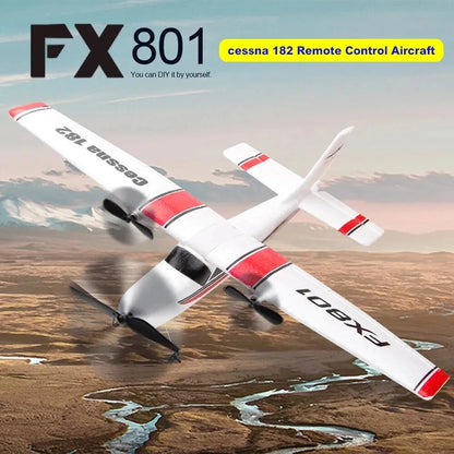 FX801 EPP Foam 2CH RC Plane, 2.4G Remote, Children's Aircraft Toy