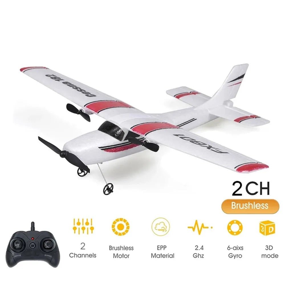 FX801 EPP Foam 2CH RC Plane, 2.4G Remote, Children's Aircraft Toy