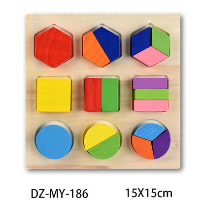 Montessori Wooden Puzzle Boards - 3D Jigsaw for Kids