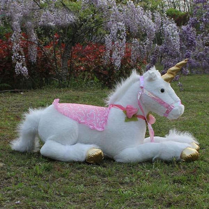 85cm Jumbo White Unicorn Plush Giant Stuffed Animal Horse Toy