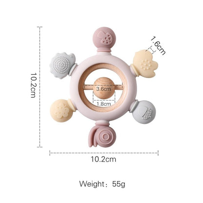 Let's Make Rudder-Shape Silicone & Wooden Teether Toy