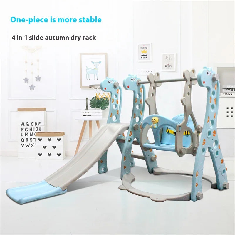 Cartoon Giraffe Slide & Swing Playset – Indoor/Outdoor
