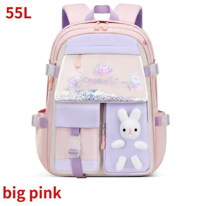 55L Girls' Primary School Backpack: Large, Waterproof, Multiple Pockets