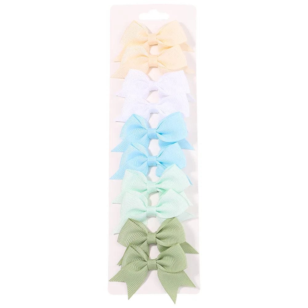 10Pc Cute Bowknot Clips Set for Girls - Handmade Hairpins