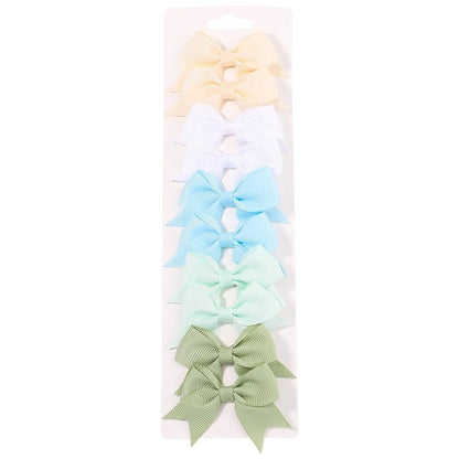 10Pc Cute Bowknot Clips Set for Girls - Handmade Hairpins