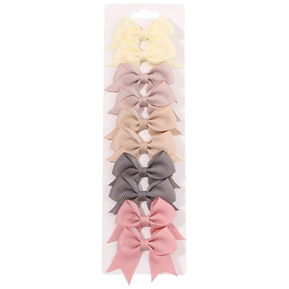 10Pc Cute Bowknot Clips Set for Girls - Handmade Hairpins