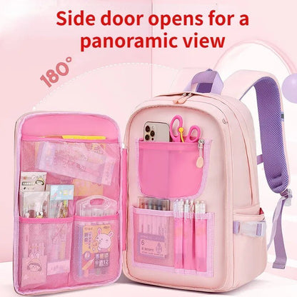 55L Girls' Primary School Backpack: Large, Waterproof, Multiple Pockets