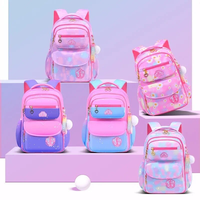 Orthopedic Girls' Primary School Backpack: Gradient Color, Large Capacity