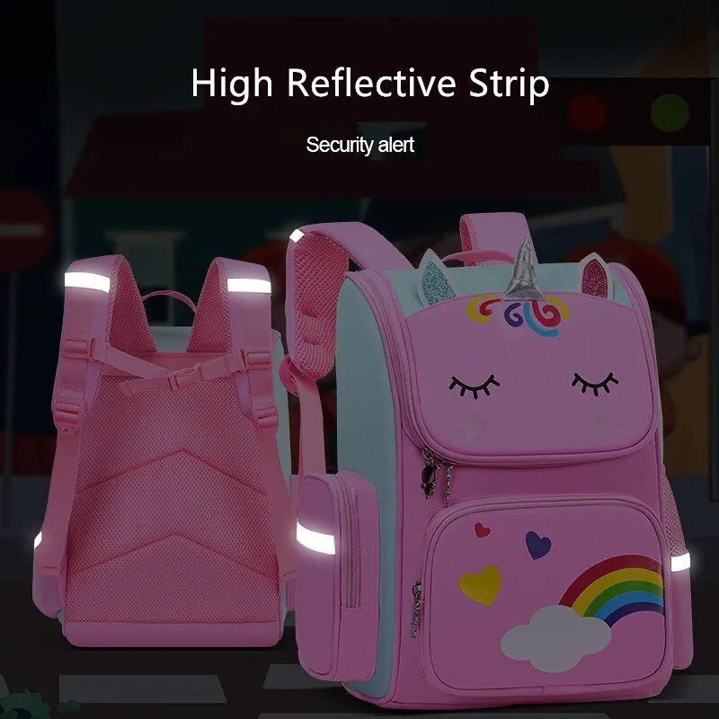 Cute Cartoon Girls' School Backpack: Elementary Student Bag