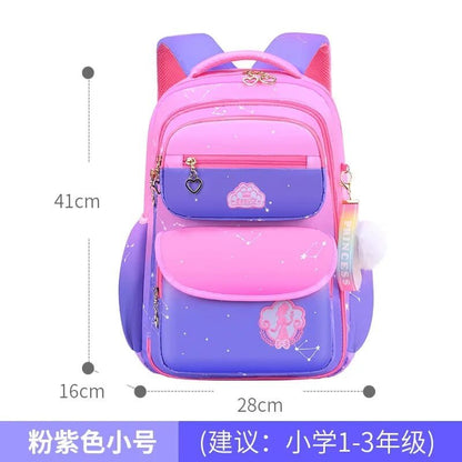 Orthopedic Girls' Primary School Backpack: Gradient Color, Large Capacity