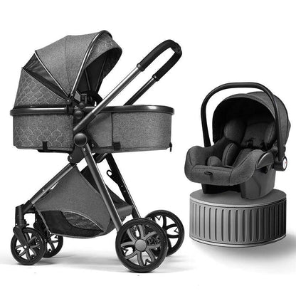 Multi-functional 3-in-1 Baby Stroller: High Landscape, Reclining, Lightweight