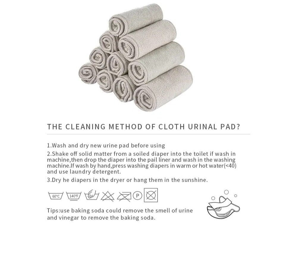 Elinfant 3-Layer Gray Microfiber Diaper Inserts (4/8/10pcs)