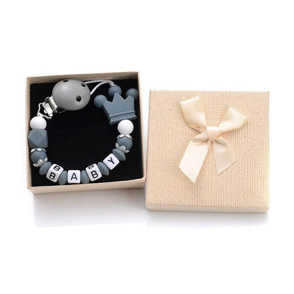 Personalized Baby Pacifier Clips with Name - Silicone Beaded Chain