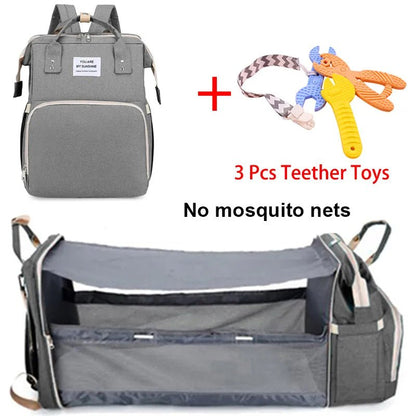 Folding Mommy Bag: Portable Crib Bed & Large-capacity Baby Backpack