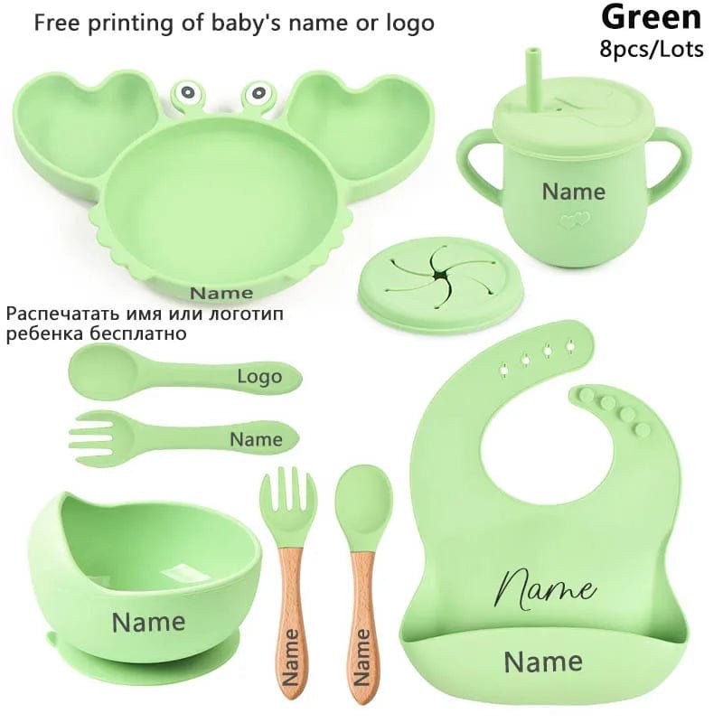 Personalized Baby Crab Plate Set with Suction Bowl