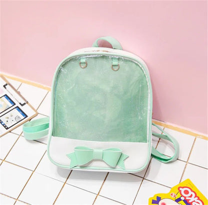 Clear Itabag with Bow-knot: Harajuku Backpack for Teens
