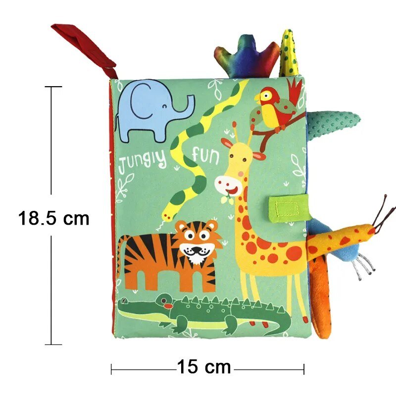 Cartoon Animal Tail Cloth Book: Educational Toy for Babies 0-12 Months