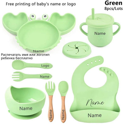 Personalized Baby Crab Plate Set with Suction Bowl