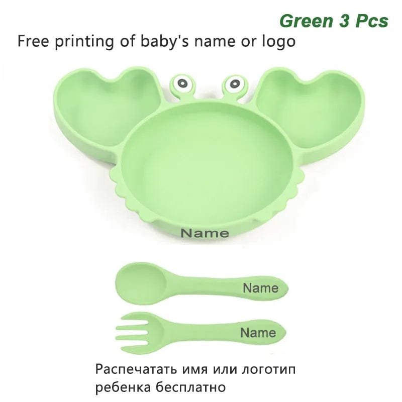 Personalized Baby Crab Plate Set with Suction Bowl