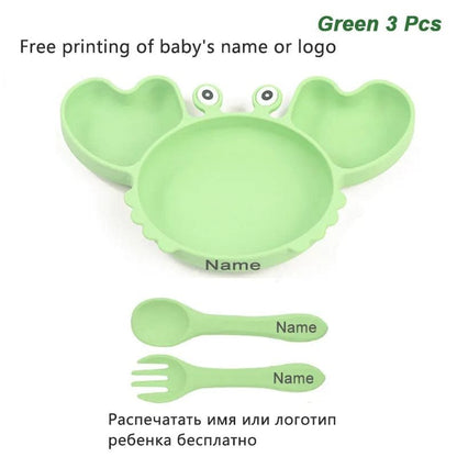 Personalized Baby Crab Plate Set with Suction Bowl
