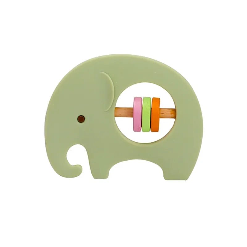 1PC Koala & Elephant Silicone Teether Handbell Rattles