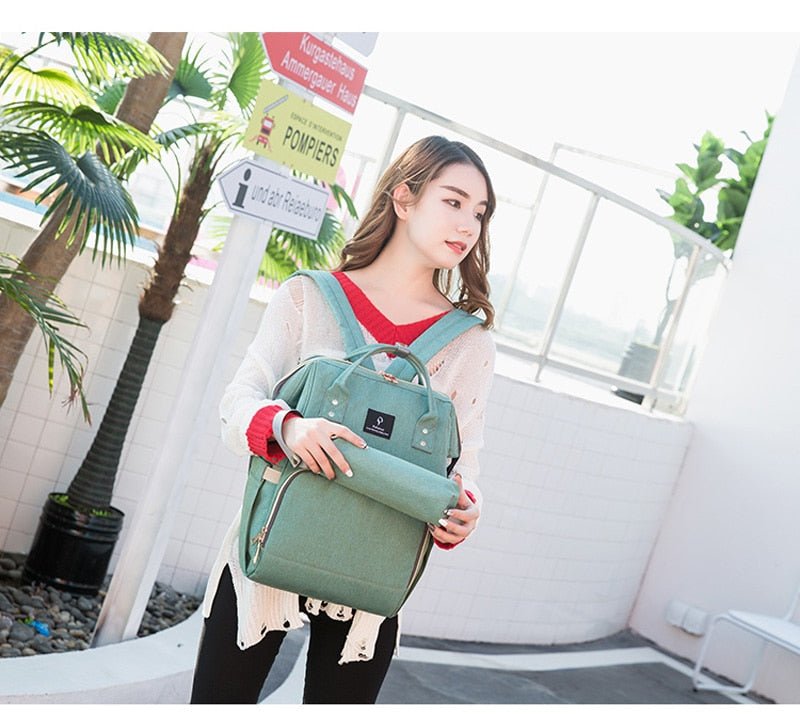 Baby Diaper Bag With USB Interface Large Capacity Waterproof Nappy Bag