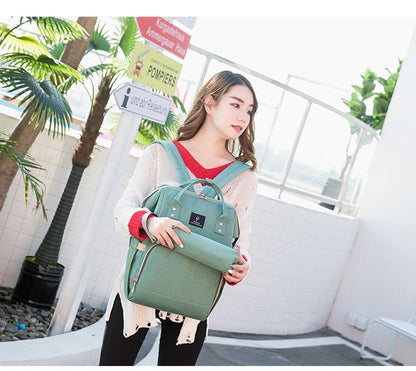 Baby Diaper Bag With USB Interface Large Capacity Waterproof Nappy Bag