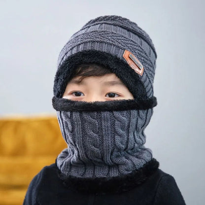 Warm Winter Beanie & Scarf Set for Kids - Fleece Lined