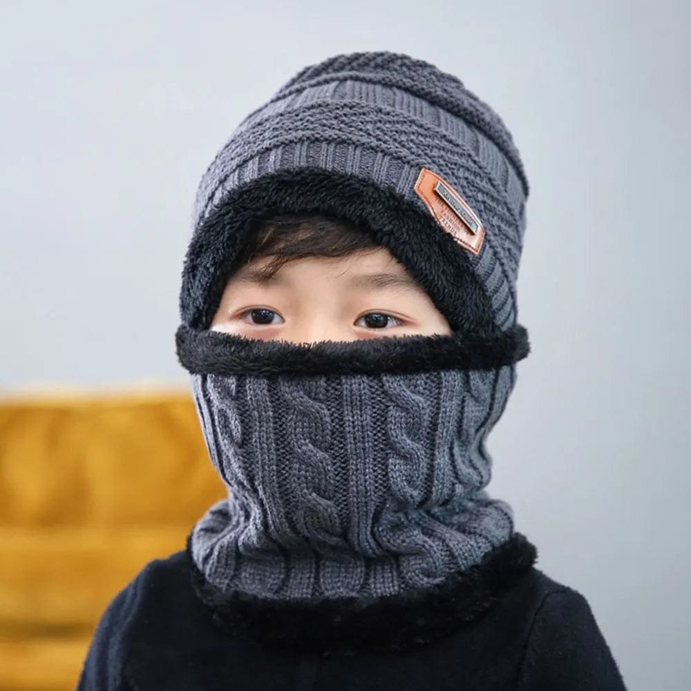 Warm Winter Beanie & Scarf Set for Kids - Fleece Lined