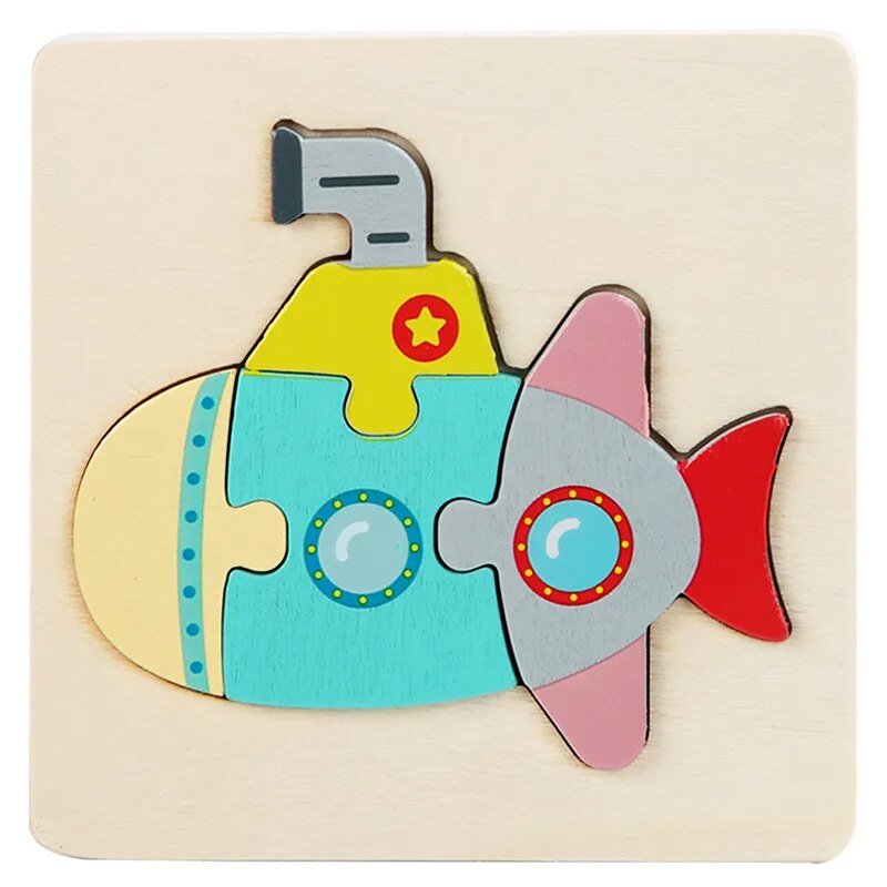 Colorful Animal Wooden Puzzle - Kids' Educational Jigsaw Toy