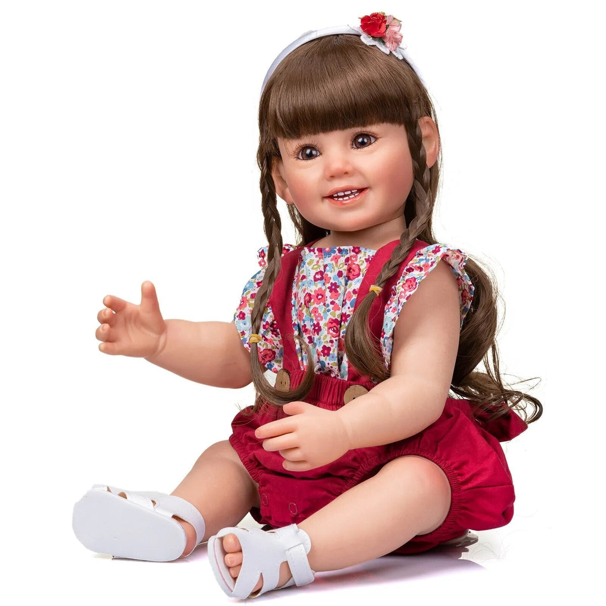 55CM Soft Silicone Reborn Doll - Cammi Smile, Hand-Painted, 3D Doll
