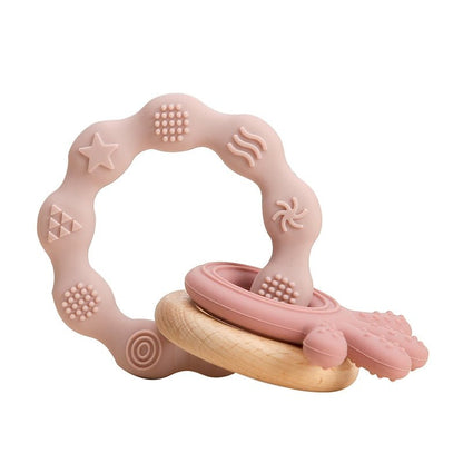 Let's Make Rudder-Shape Silicone & Wooden Teether Toy