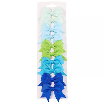 10Pc Cute Bowknot Clips Set for Girls - Handmade Hairpins