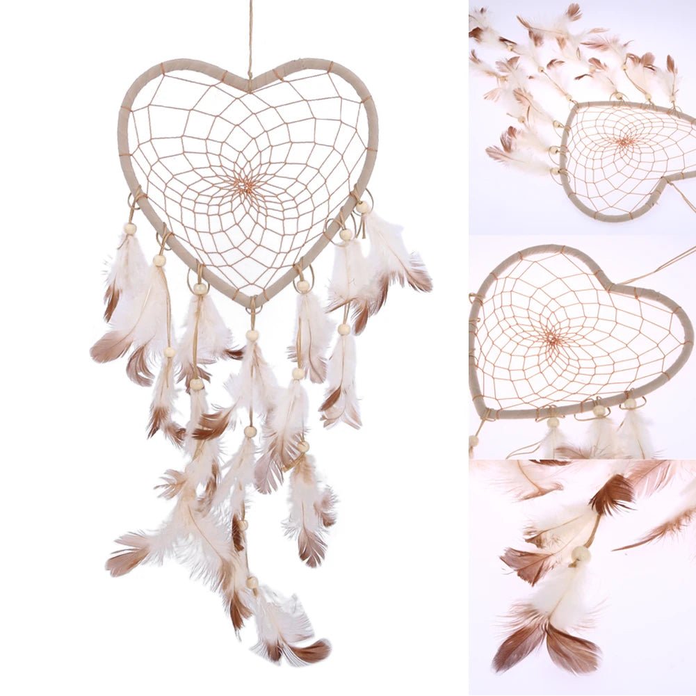 Handmade Indian Dream Catcher with Rattan & Feathers