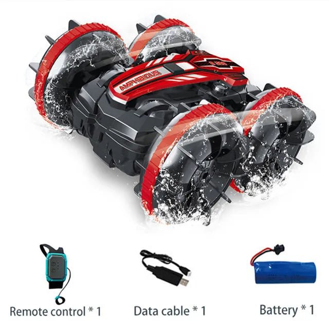 2.4G Amphibious Stunt RC Vehicle, Double-Sided, Kids' Electric Toy