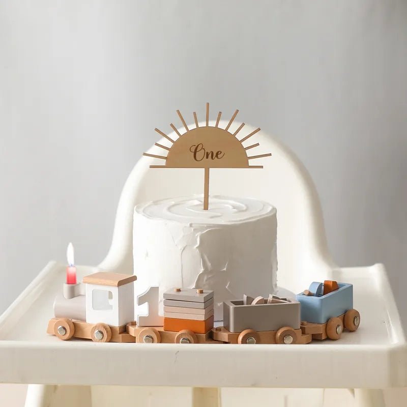 Montessori Wooden Train & Trolley - Educational Baby Birthday Toy