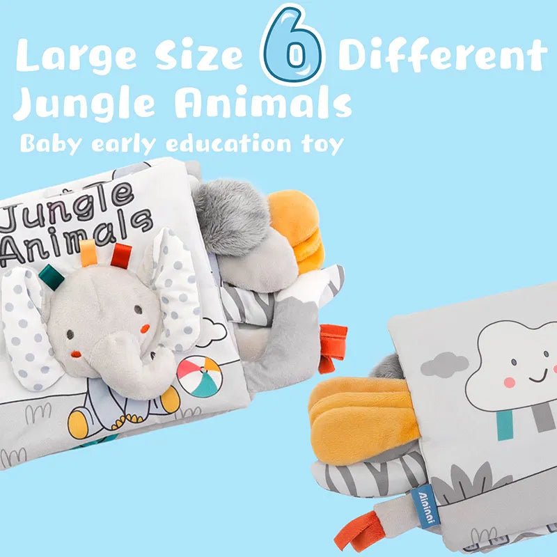 3D High Contrast Soft Cloth Baby Books - Sensory & Educational Toy, 0-12M