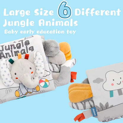 3D High Contrast Soft Cloth Baby Books - Sensory & Educational Toy, 0-12M