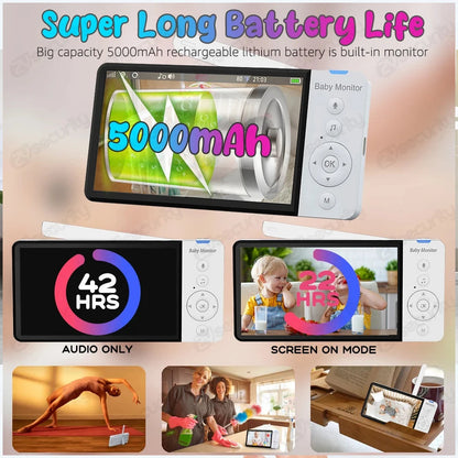 5" IPS PTZ Video Baby Monitor