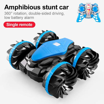 2.4G Amphibious Stunt RC Vehicle, Double-Sided, Kids' Electric Toy