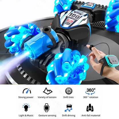 Gesture Sensing RC Stunt Car - 360° Drift, Spray, High Speed