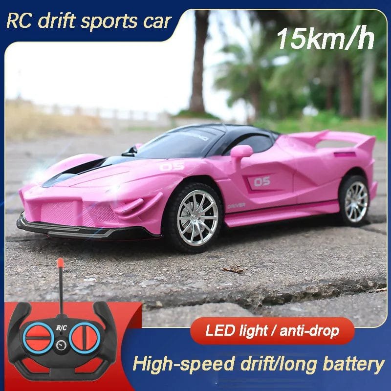 1:18 High-Speed RC Car - 15km/h with LED Light - Chargeable
