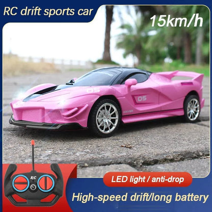 1:18 High-Speed RC Car - 15km/h with LED Light - Chargeable
