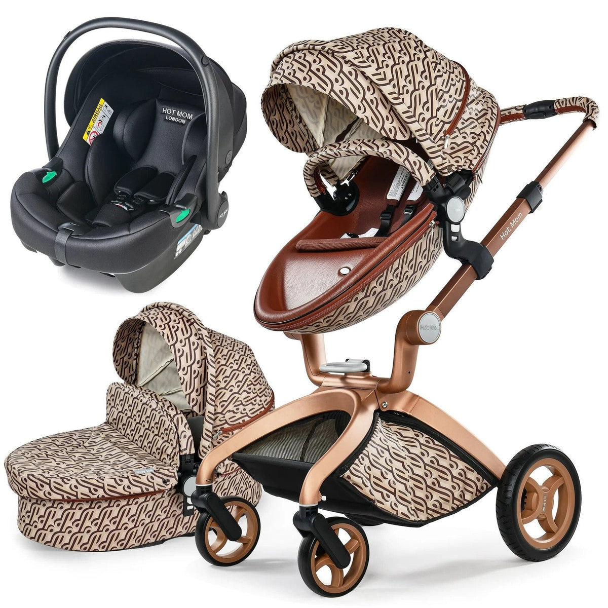 Hot Mom 3-in-1 Baby Stroller: High Landscape, Newborn-Friendly