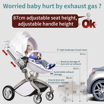 Hot Mom 3-in-1 Baby Stroller: High Landscape, Newborn-Friendly