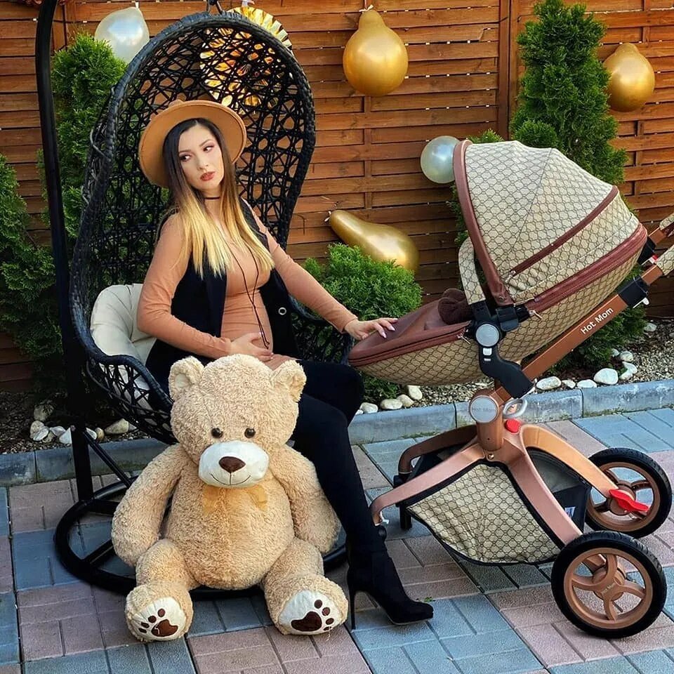 Hot Mom 3-in-1 Baby Stroller: High Landscape, Newborn-Friendly