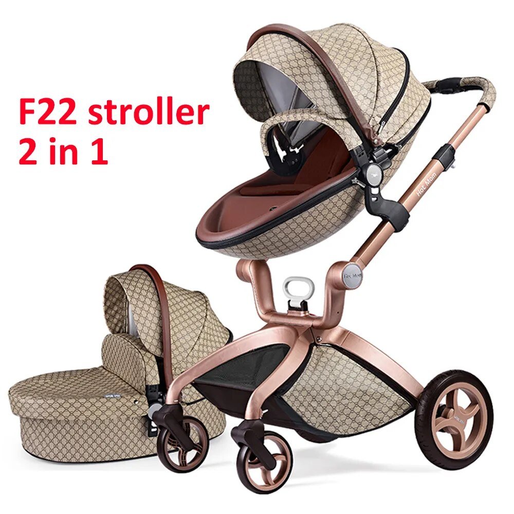 Hot Mom 3-in-1 Baby Stroller: High Landscape, Newborn-Friendly