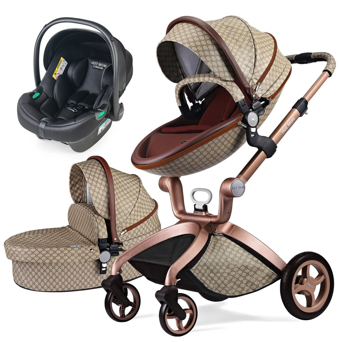 Hot Mom 3-in-1 Baby Stroller: High Landscape, Newborn-Friendly