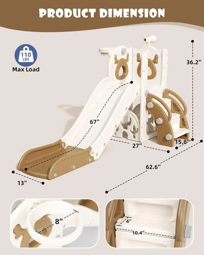 7-in-1 Toddler Slide with Basketball & Mini Golf – Indoor/Outdoor